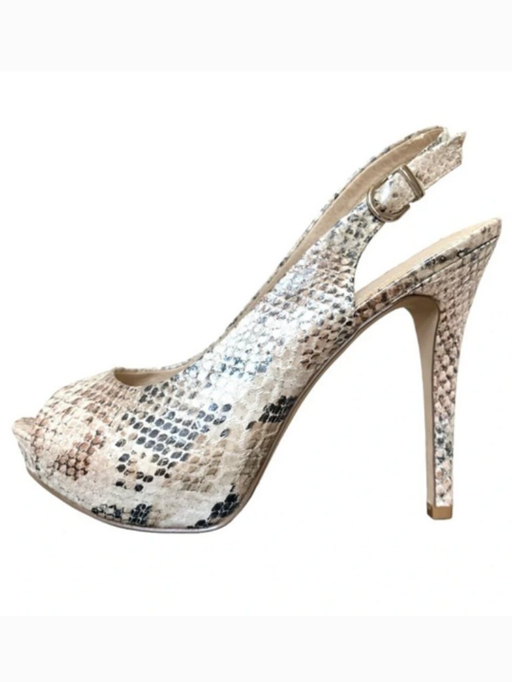 Aldo snakeskin peep toe slingback heels, New, 8